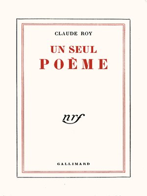 cover image of Un seul poème